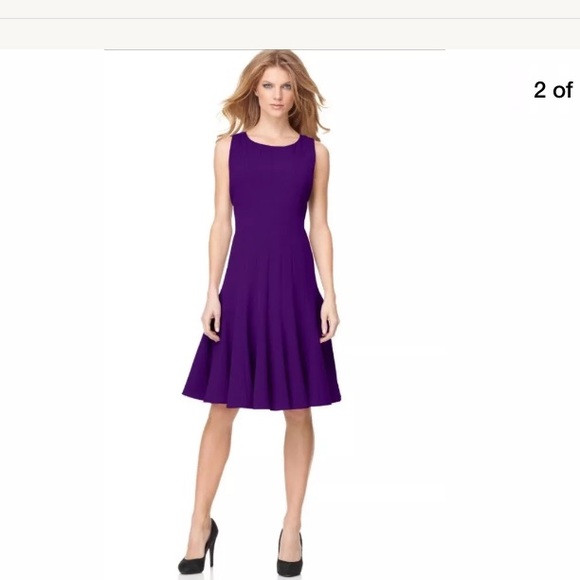 purple pleated dress